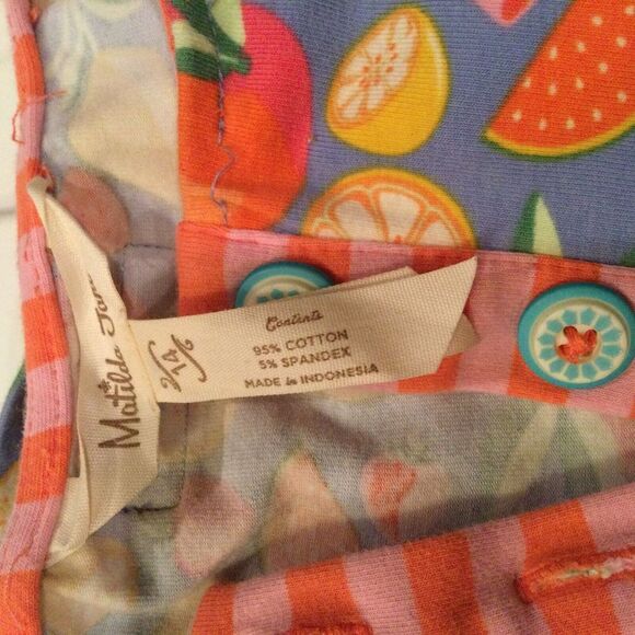 Matilda Jane Girls Tutti Fruity Colorful Fruit Print Ruffled Romper Multi 14 - Picture 6 of 11